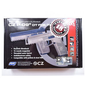 Пневматический пистолет ASG CZ P-09 DT-FDE blowback (пулевой)