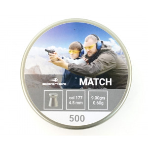 Пневматические пули Borner Match 4,5 мм, 0,60 грамм, 500 штук